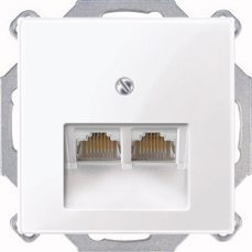 Двойная интернет-розетка RJ45 System M (Активный белый) Двойная интернет-розетка RJ45 System M (Активный белый)