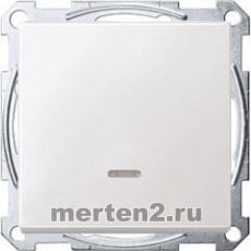 Одноклавишный выключатель Merten Artec с подсветкой (Полярно-белый)