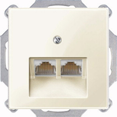 Двойная интернет-розетка RJ45 Кат.6 System M (Бежевый) Двойная интернет-розетка RJ45 Кат.6 System M (Бежевый)