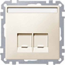 Розетка RJ45 двойная System Design (бежевый) Розетка RJ45 двойная System Design (бежевый)