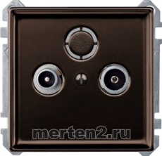 Телевизионная розетка двойная оконечная System Design с механизмом Jung (коричневый)