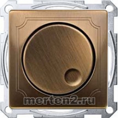 Поворотный светорегулятор 20-420 Вт Merten System Design (античная латунь)