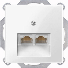Двойная интернет-розетка RJ45 System M (Полярный белый) Двойная интернет-розетка RJ45 System M (Полярный белый)