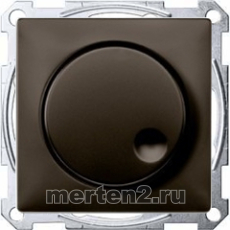 Поворотный светорегулятор 20-420 Вт Merten System Design (коричневый)