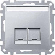Розетка RJ45 двойная System Design (алюминий) Розетка RJ45 двойная System Design (алюминий)