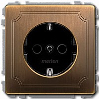 Розетка электрическая System Design (античная латунь) Розетка электрическая System Design (античная латунь)