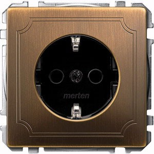 Розетка электрическая со шторками System Design (античная латунь) Розетка электрическая со шторками System Design (античная латунь)