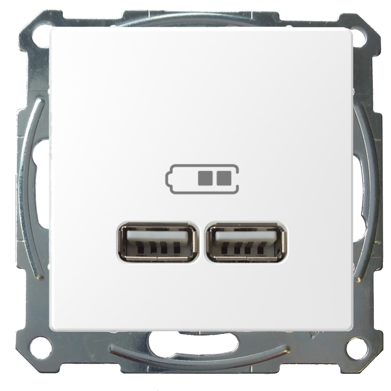 Зарядное устройство USB с двумя выходами (Белый лотос) Зарядное устройство USB с двумя выходами (Белый лотос)