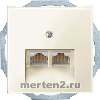 Розетка телефонная FMT (RJ-11/12) 2 разъема Merten System M (Бежевый)