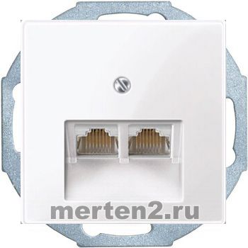 Розетка телефонная FMT (RJ-11/12) 2 разъема Merten System M (Активный белый)