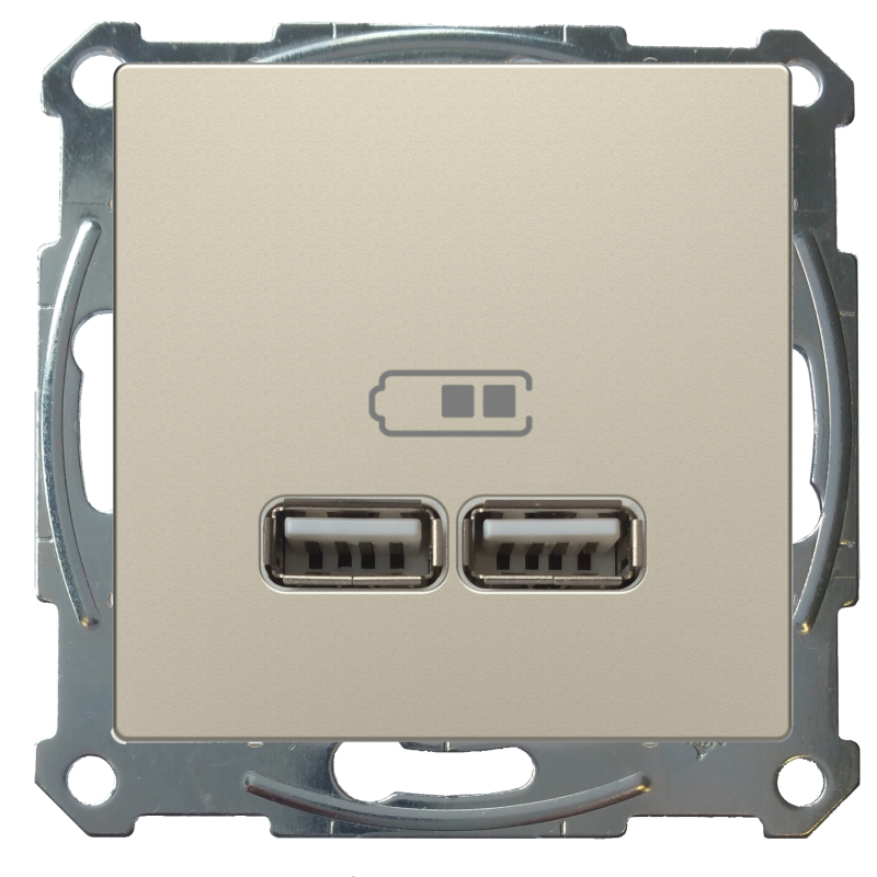 Зарядное устройство USB с двумя выходами (Сахара) Зарядное устройство USB с двумя выходами (Сахара)